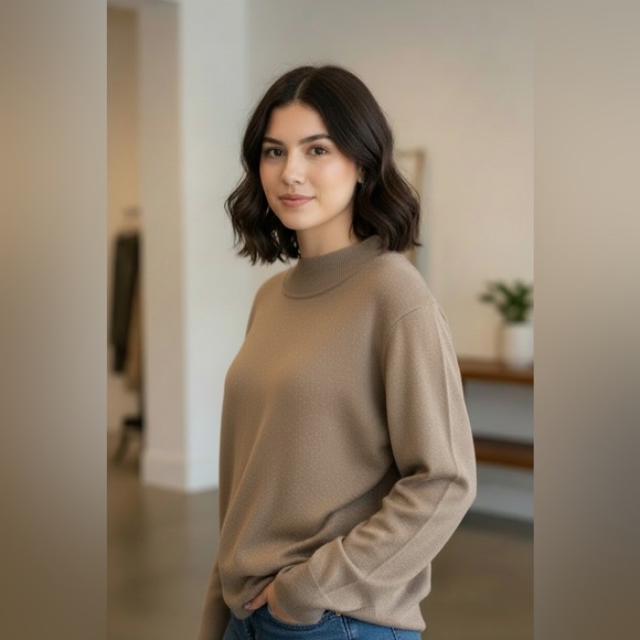 Calvin Klein Sweaters - Calvin Klein Beige Women's Turtleneck Sweater